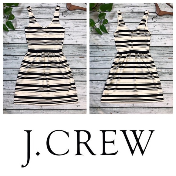 3/25 SALE J.CREW Striped Fit Flare Villa Dress XXS - Picture 2 of 8